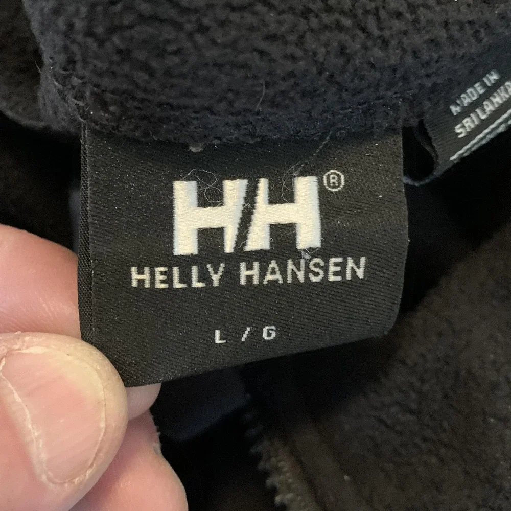 Helly Hansen Jacket Mens Large Black Fleece Full Zip Colorblock‎ Outdoor Warm